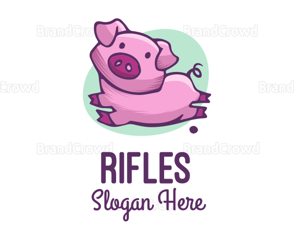 Cute Pink Pig Logo