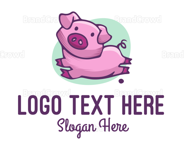 Cute Pink Pig Logo