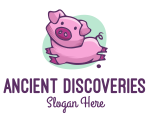 Cute Pink Pig logo design