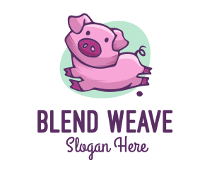 Cute Pink Pig logo design