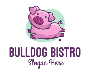 Cute Pink Pig logo design