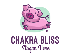 Cute Pink Pig logo design