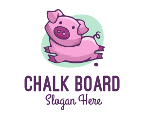 Cute Pink Pig logo design