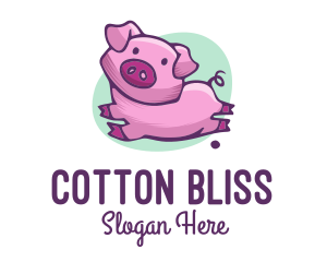 Cute Pink Pig logo design