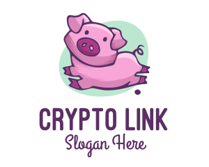 Cute Pink Pig logo design