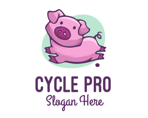 Cute Pink Pig logo design