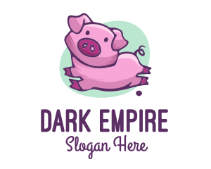 Cute Pink Pig logo design