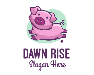 Cute Pink Pig logo design