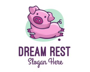 Cute Pink Pig logo design