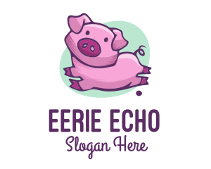 Cute Pink Pig logo design