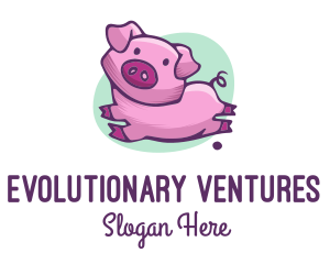 Cute Pink Pig logo design