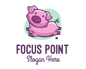 Cute Pink Pig logo design