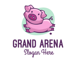 Cute Pink Pig logo design