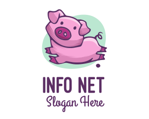 Cute Pink Pig logo design