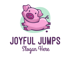 Cute Pink Pig logo design