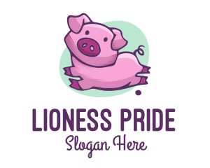 Cute Pink Pig logo design