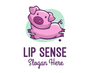 Cute Pink Pig logo design