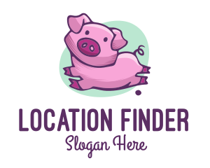 Cute Pink Pig logo design