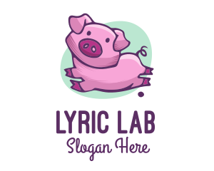 Cute Pink Pig logo design