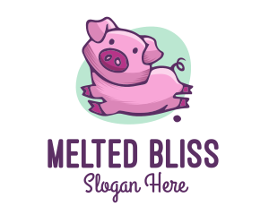 Cute Pink Pig logo design