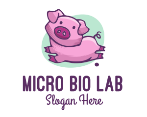 Cute Pink Pig logo design