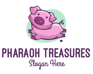 Cute Pink Pig logo design