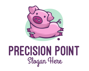 Cute Pink Pig logo design