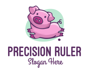 Cute Pink Pig logo design