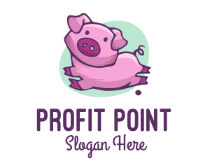 Cute Pink Pig logo design