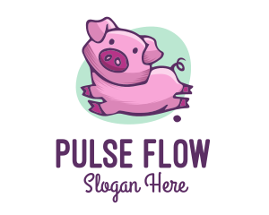 Cute Pink Pig logo design