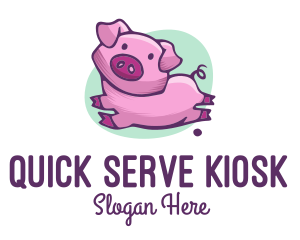 Cute Pink Pig logo design