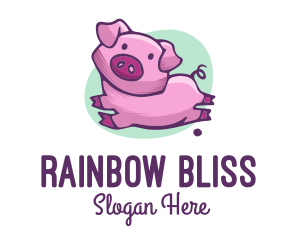 Cute Pink Pig logo design