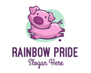 Cute Pink Pig logo design