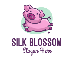 Cute Pink Pig logo design