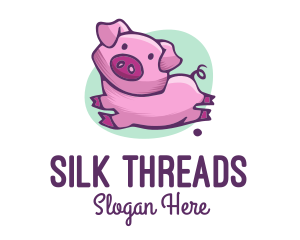 Cute Pink Pig logo design