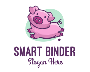 Cute Pink Pig logo design