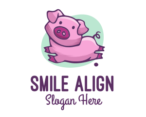 Cute Pink Pig logo design