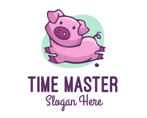 Cute Pink Pig logo design