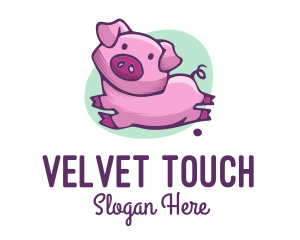 Cute Pink Pig logo design