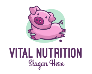 Cute Pink Pig logo design