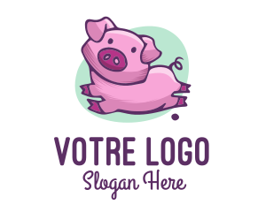 Pig - Cute Pink Pig logo design