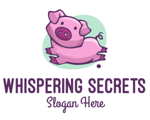 Cute Pink Pig logo design