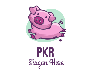 Cute Pink Pig logo design