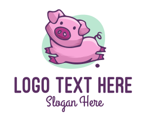 Cute - Cute Pink Pig logo design