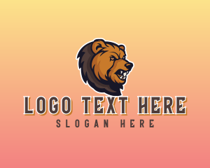 Player - Grizzly Bear Animal logo design