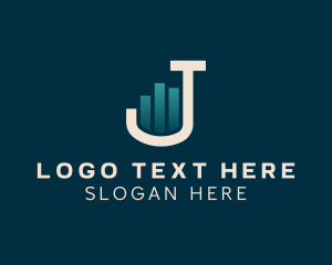 Survey - Statistic Chart Business Letter J logo design