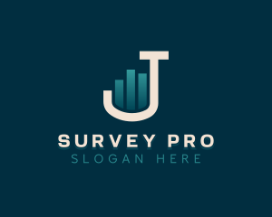 Statistic Chart Business Letter J logo design