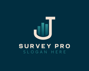 Survey - Statistic Chart Business Letter J logo design