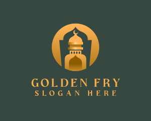 Golden Muslim Mosque logo design