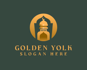 Golden Muslim Mosque logo design